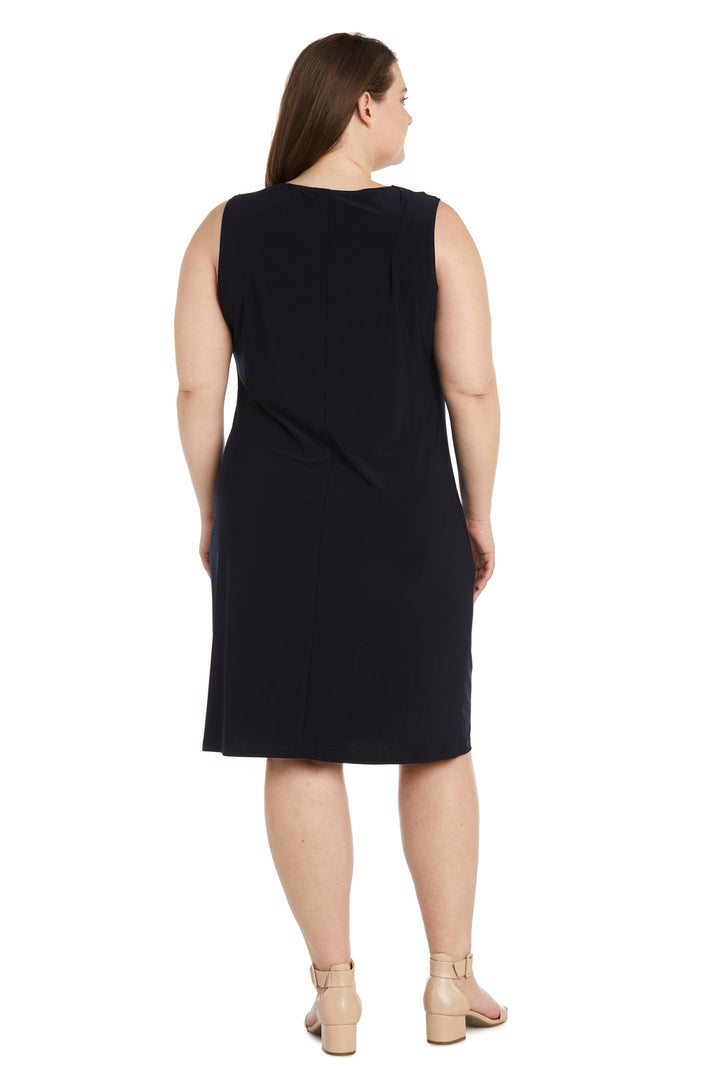 Plus Size Dresses Short Plus Size Printed Jacket Mother of the Bride Dress Navy/Gold