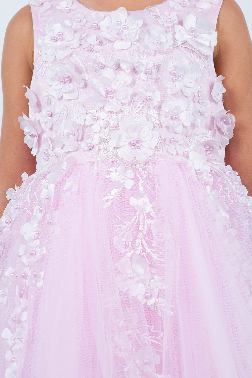 Flower Girl Dresses Short 3D Floral A Line Flower Girl Dress Pink