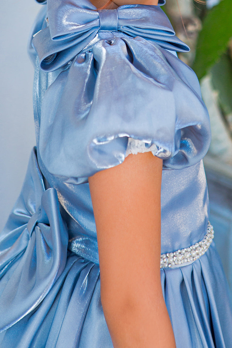 Flower Girl Dresses Pleated Short Flower Girl Dress Blue