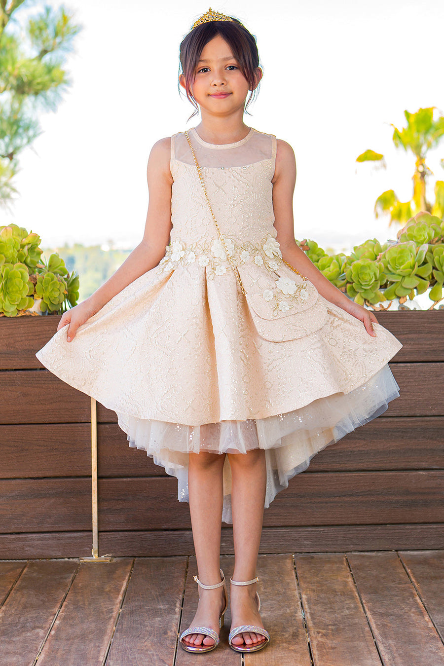 Flower Girl Dresses A Line High Low Flower Girl Dress Champagne