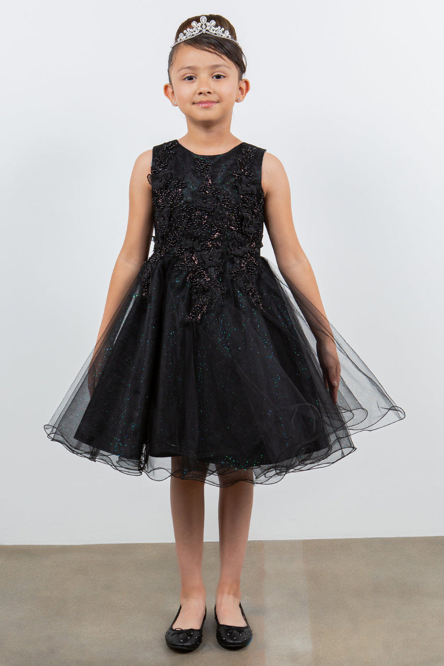 Flower Girl Dresses Short Applique Flower Girl Dresses Black