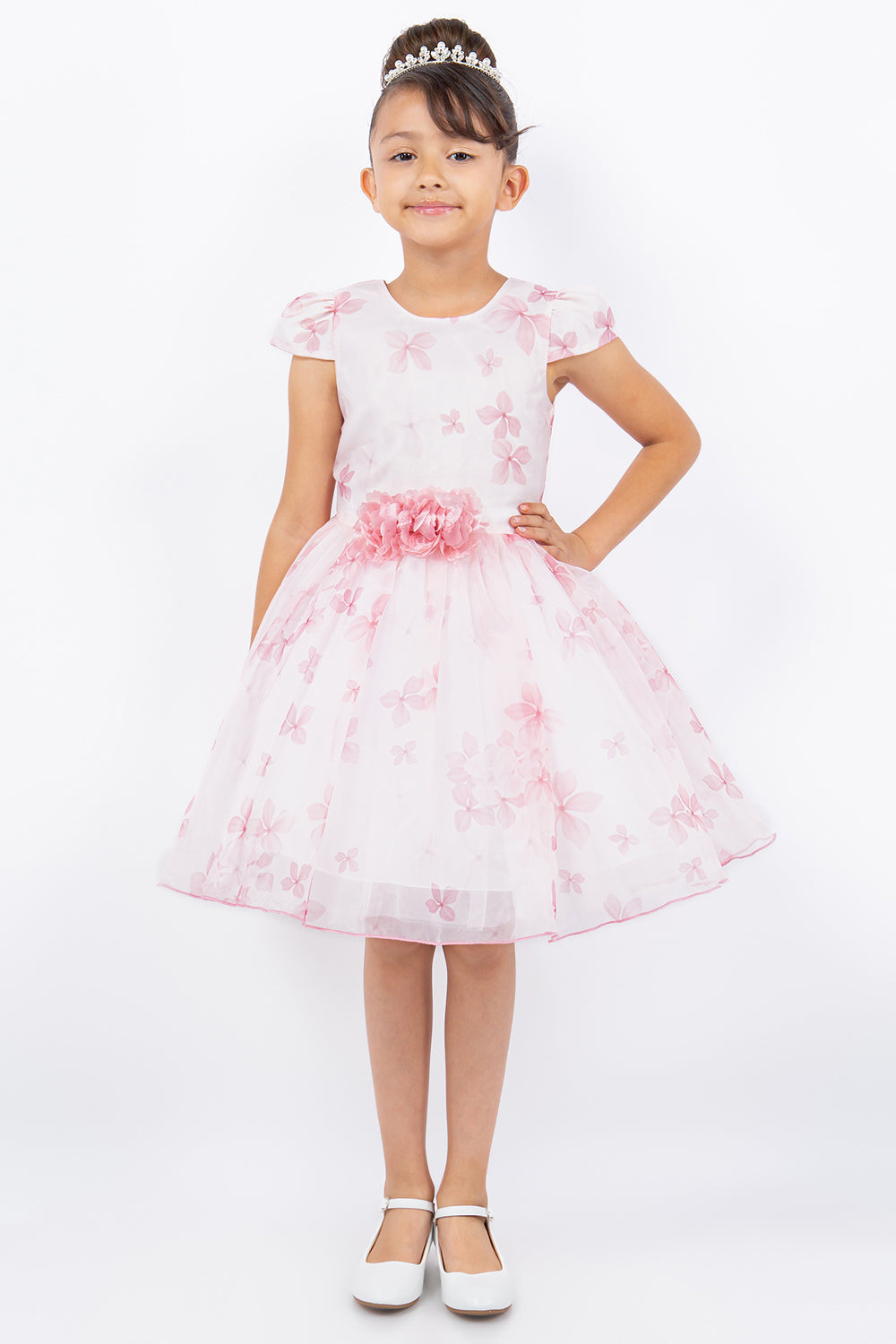 Flower Girl Dresses Short Printed A Line Florwer Girl Dress Rose