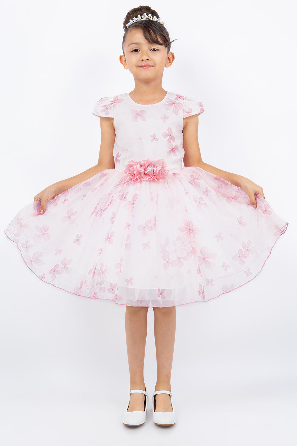 Flower Girl Dresses Short Printed A Line Flower Girl Dress Rose