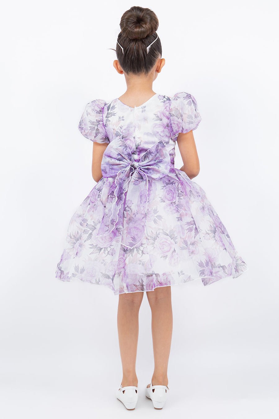 Flower Girl Dresses Short Floral Print Flower Girl Dress Lilac