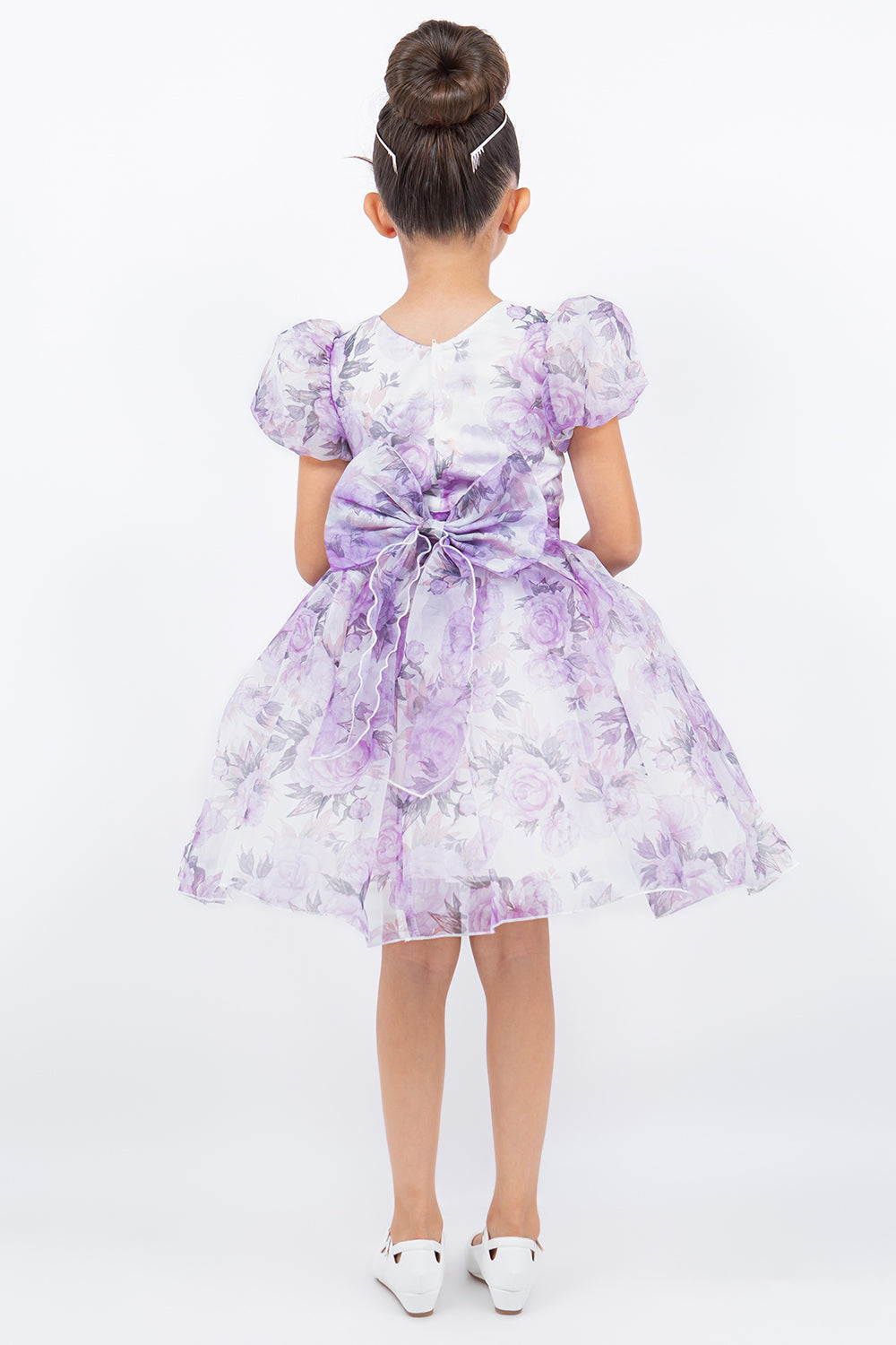 Flower Girl Dresses Short Floral Print Flower Girl Dress Lilac