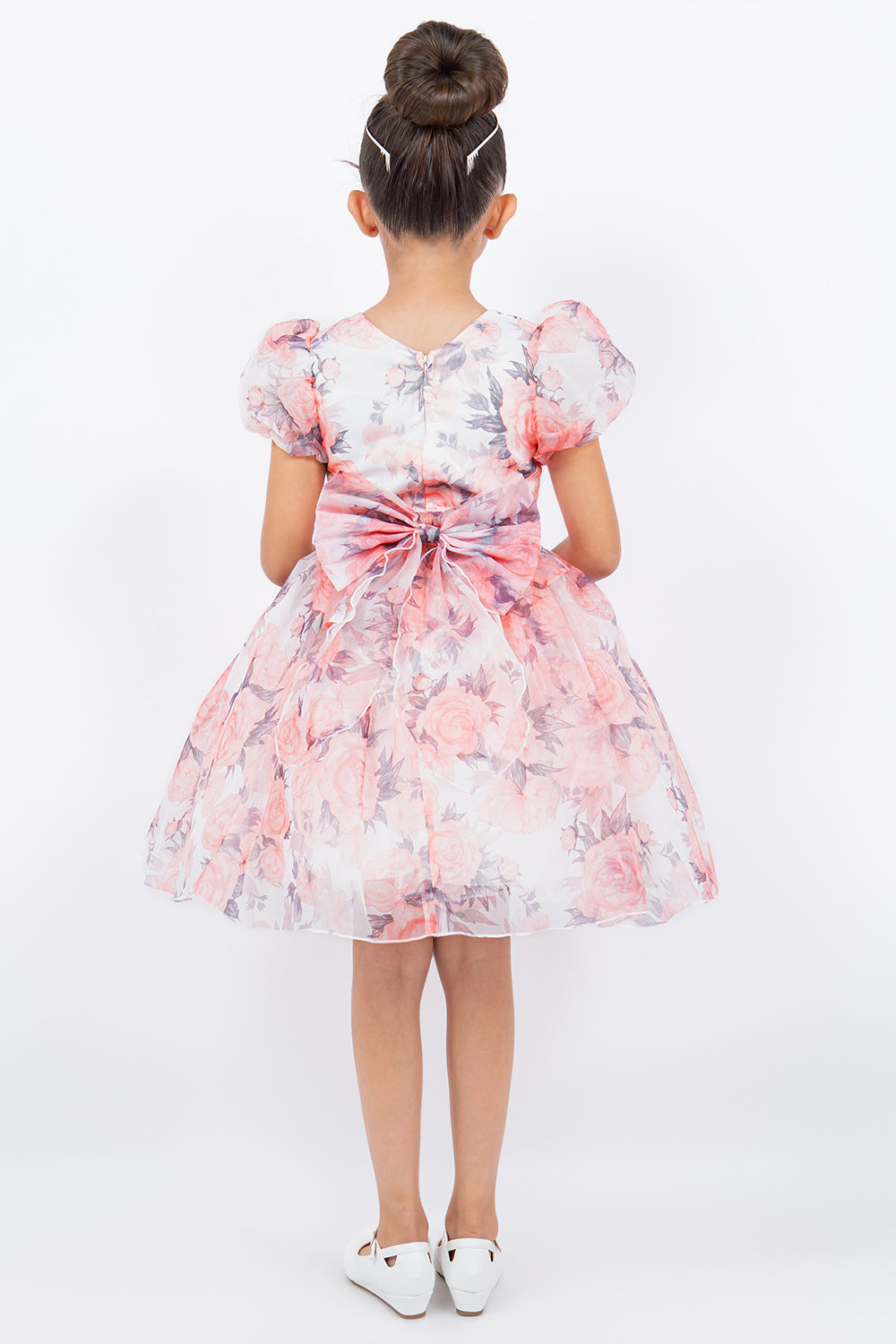 Flower Girl Dresses Short Floral Print Flower Girl Dress Peach