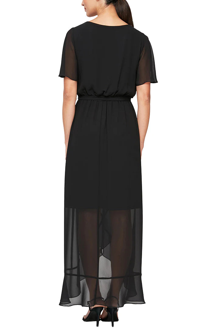 Formal Dresses Long Wrap Formal Dress Black