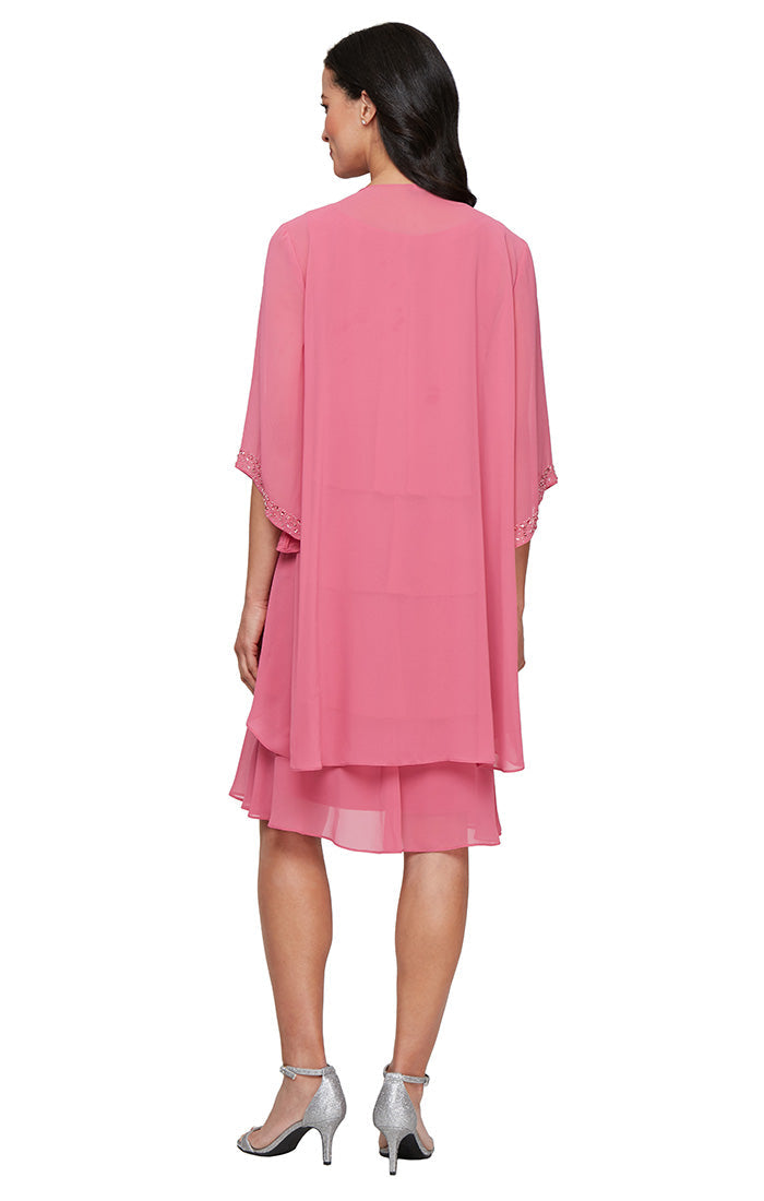 Cocktail Dresses Ruffle Short Cocktail Jacket Dress Rose