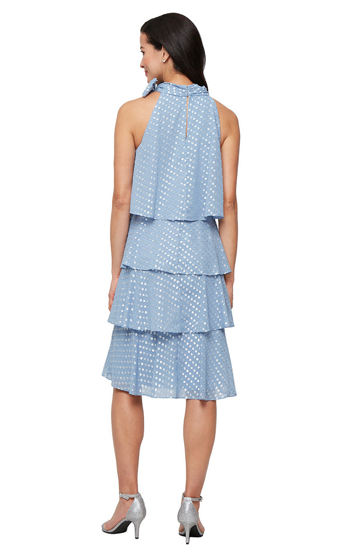 Cocktail Dresses Short Layered Knee Length Cocktail Dress Periwinkle