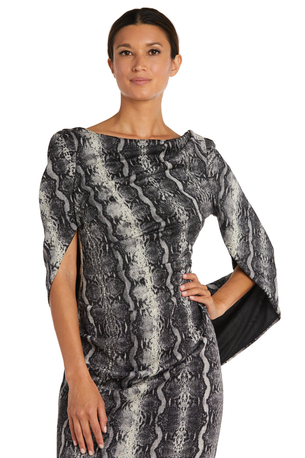 Cocktail Dresses Back Draped Short Cocktail Dress Grey Black