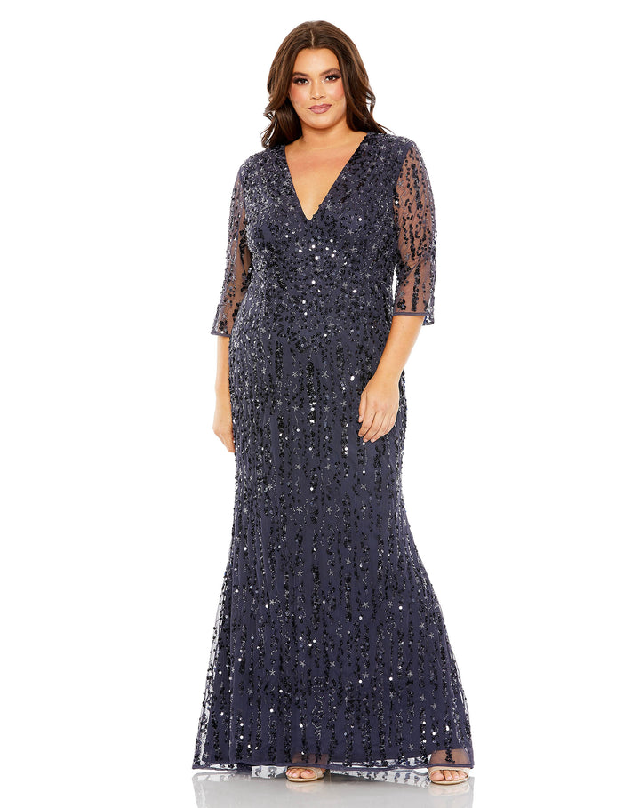 Plus Size Dresses Long Sequin Plus Size Formal Dress Midnight