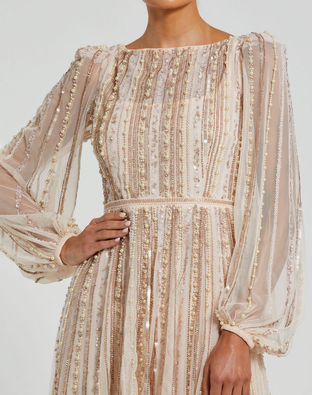 Formal Dresses Long Formal Beaded Evening Dress Peach