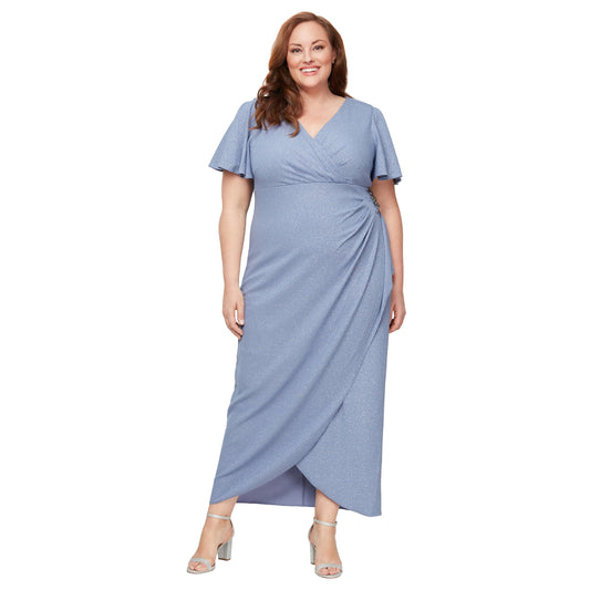 Plus Size Dresses Long Formal Plus Size Glitter Dress Periwinkle