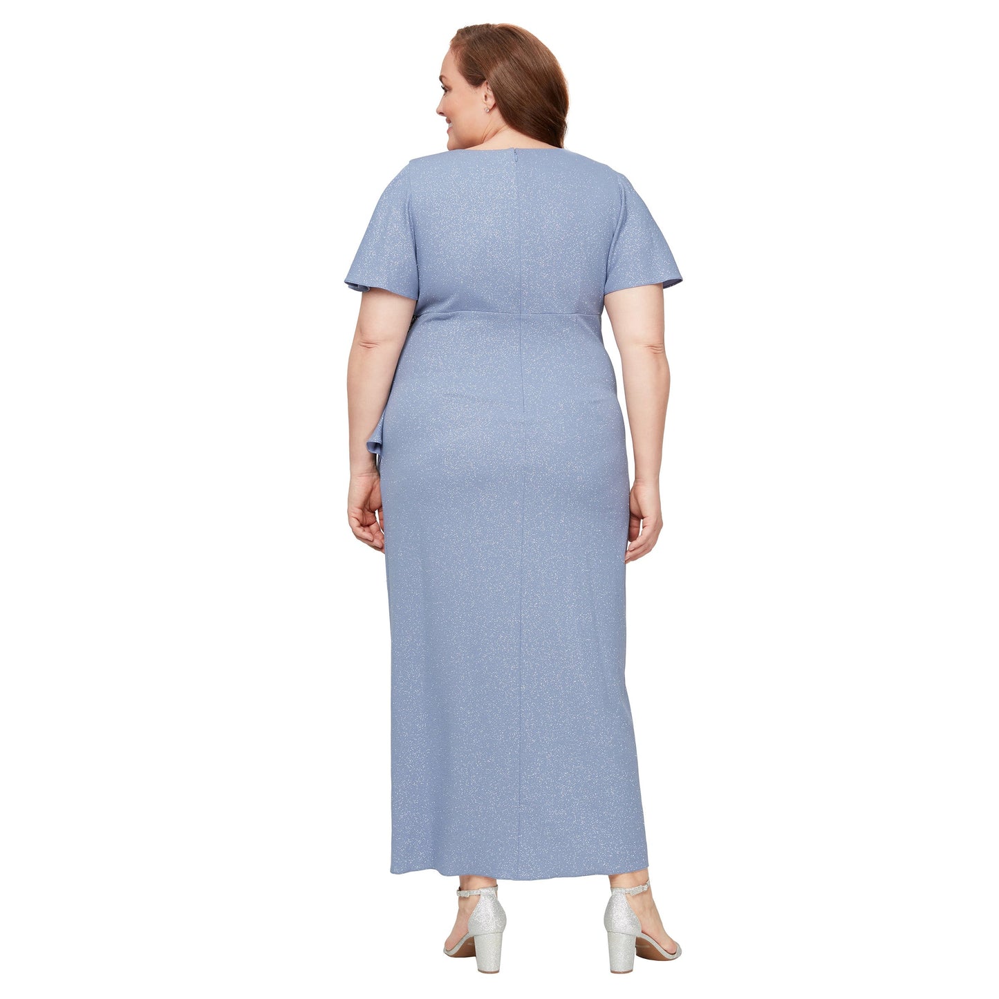 Plus Size Dresses Long Formal Plus Size Glitter Dress Periwinkle