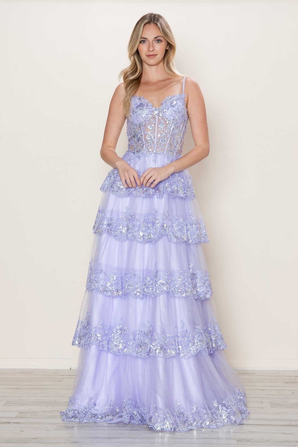 Prom Dresses Long Formal Sequin Corset Prom Dress Lavender