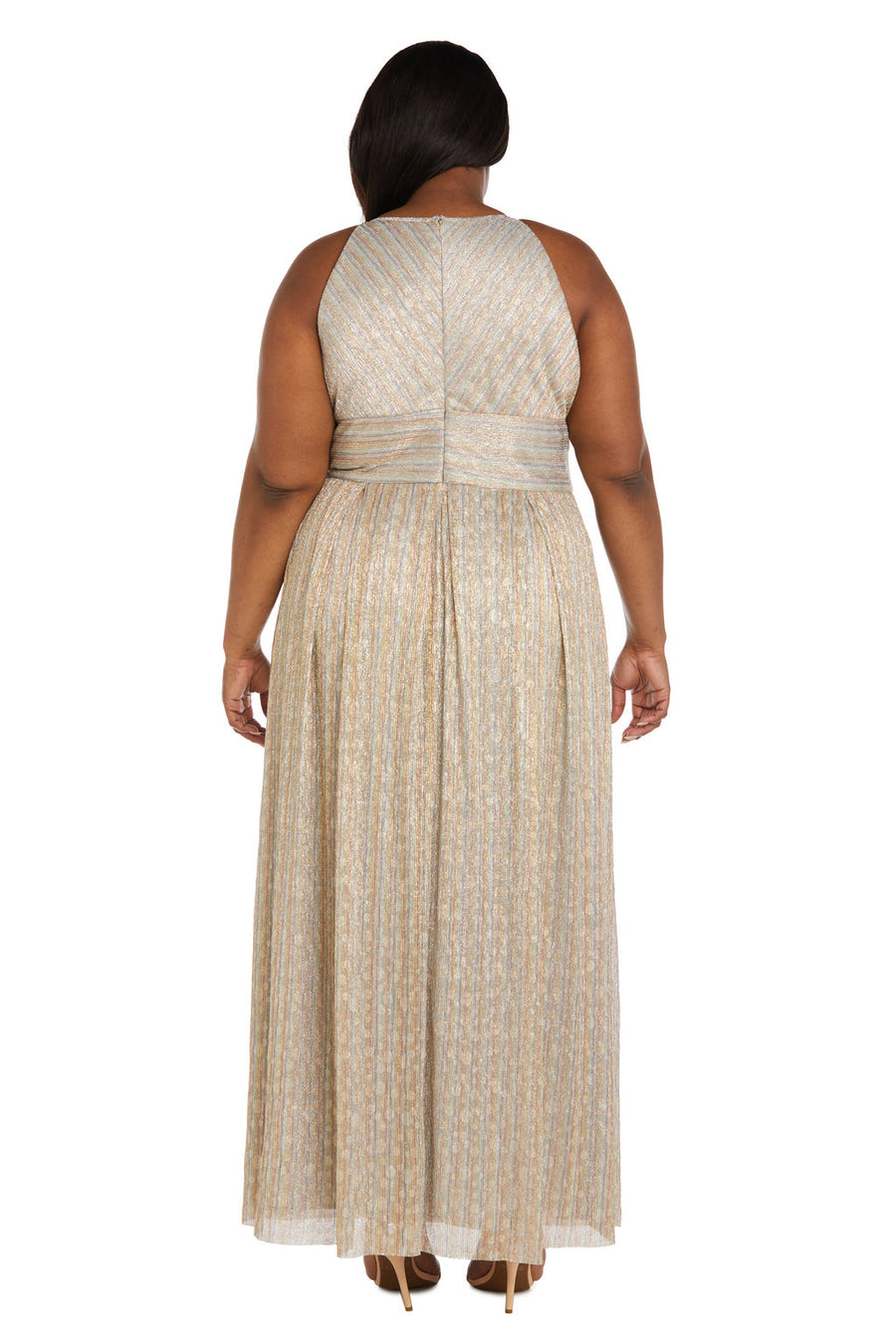 Plus Size Formal Dresses Metallic Crinkle Plus Size Long Dress Gold Silver