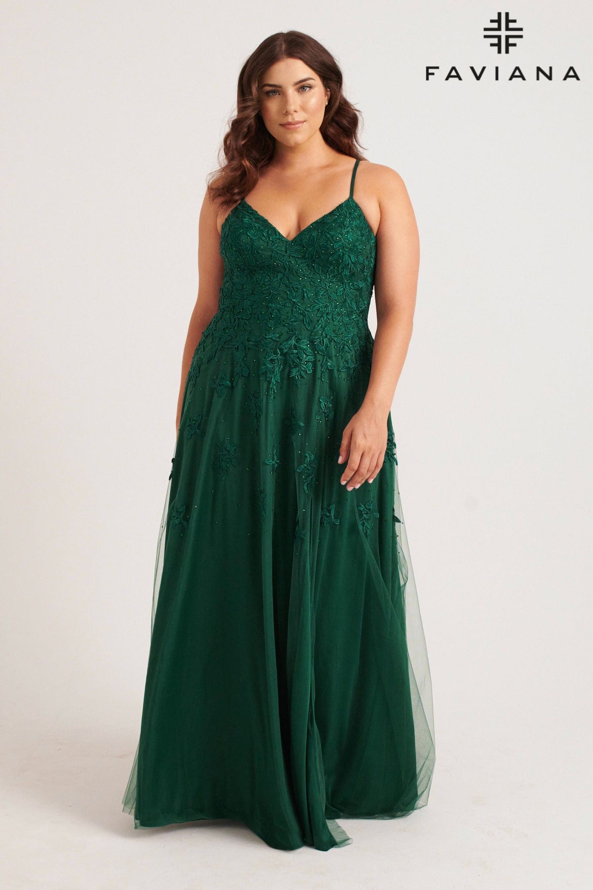 Prom Dresses Long A Line Formal Lace Prom Plus Size Dress Forest Green