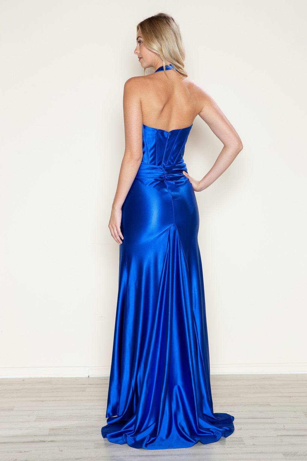 Prom Dresses Long Formal Slit Corset Prom Dress Royal