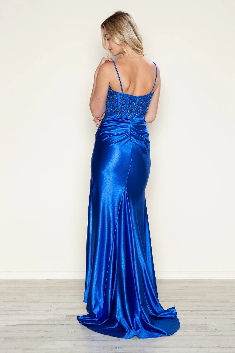 Prom Dresses Long Fitted Formal Slit Prom Dress Royal