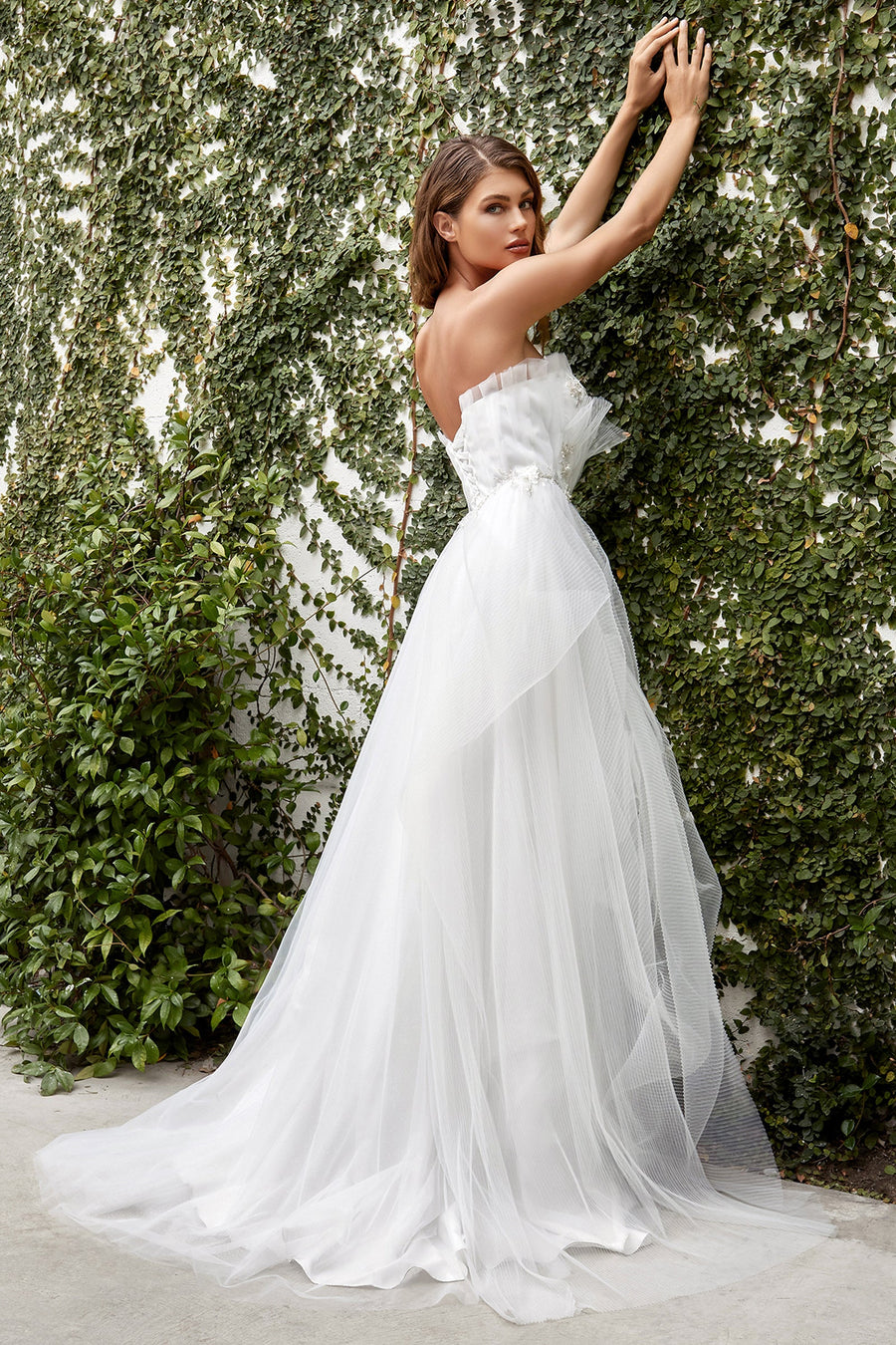 Wedding Dresses Beaded Long Wedding Dress Off White