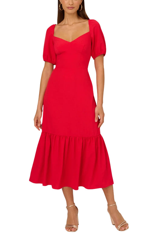 Cocktail Dresses Short Ruffle A Line Midi Cocktail Dress Scarlet