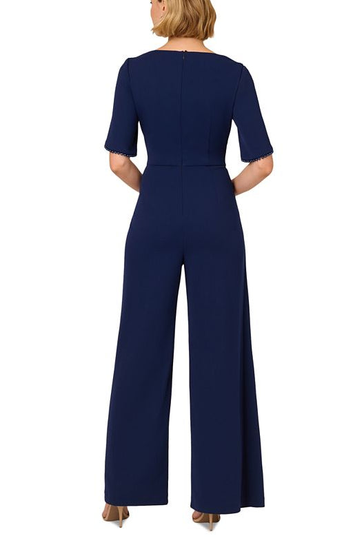 Jumpsuit Long Formal Mother of the Bride Jumpsuit Navy Sateen