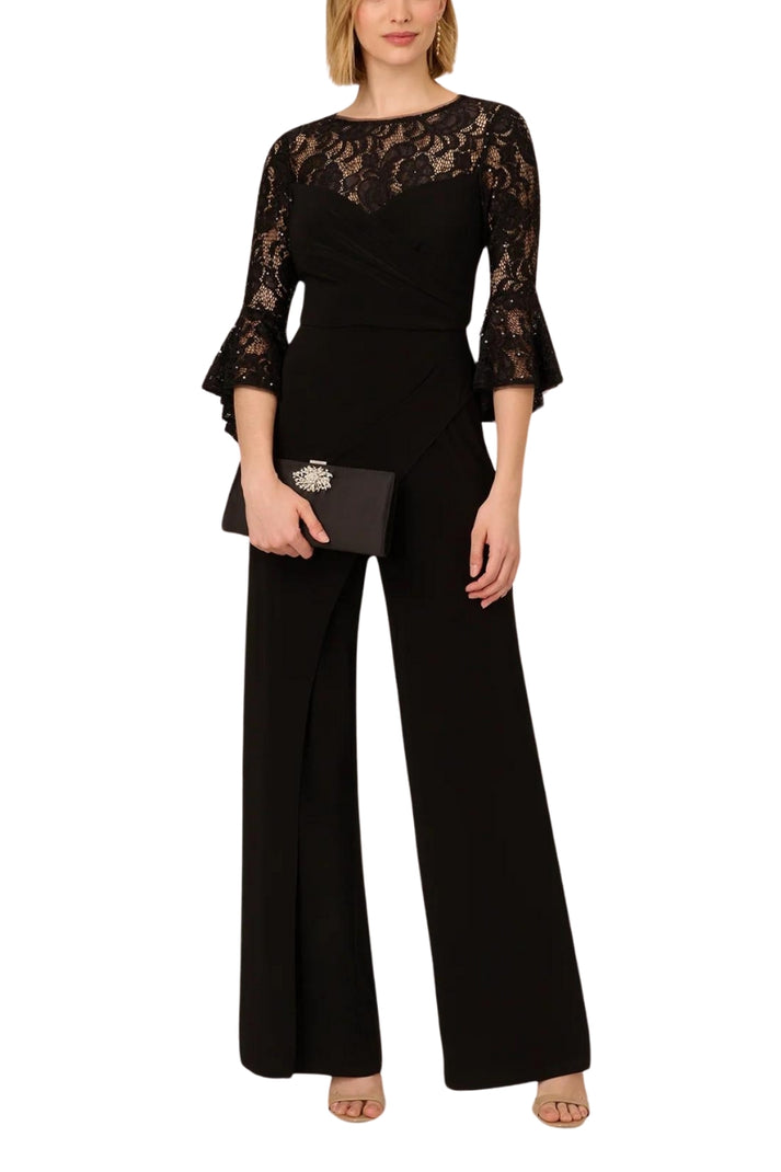Jumpsuit Ruffle Long Formal Lace Jumpsuit Black
