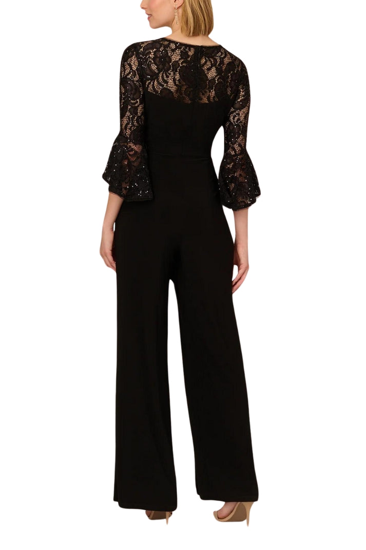 Jumpsuit Ruffle Long Formal Lace Jumpsuit Black