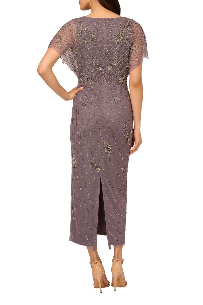 Formal Dresses Beaded Long Formal Tea Length Dress Moonscape