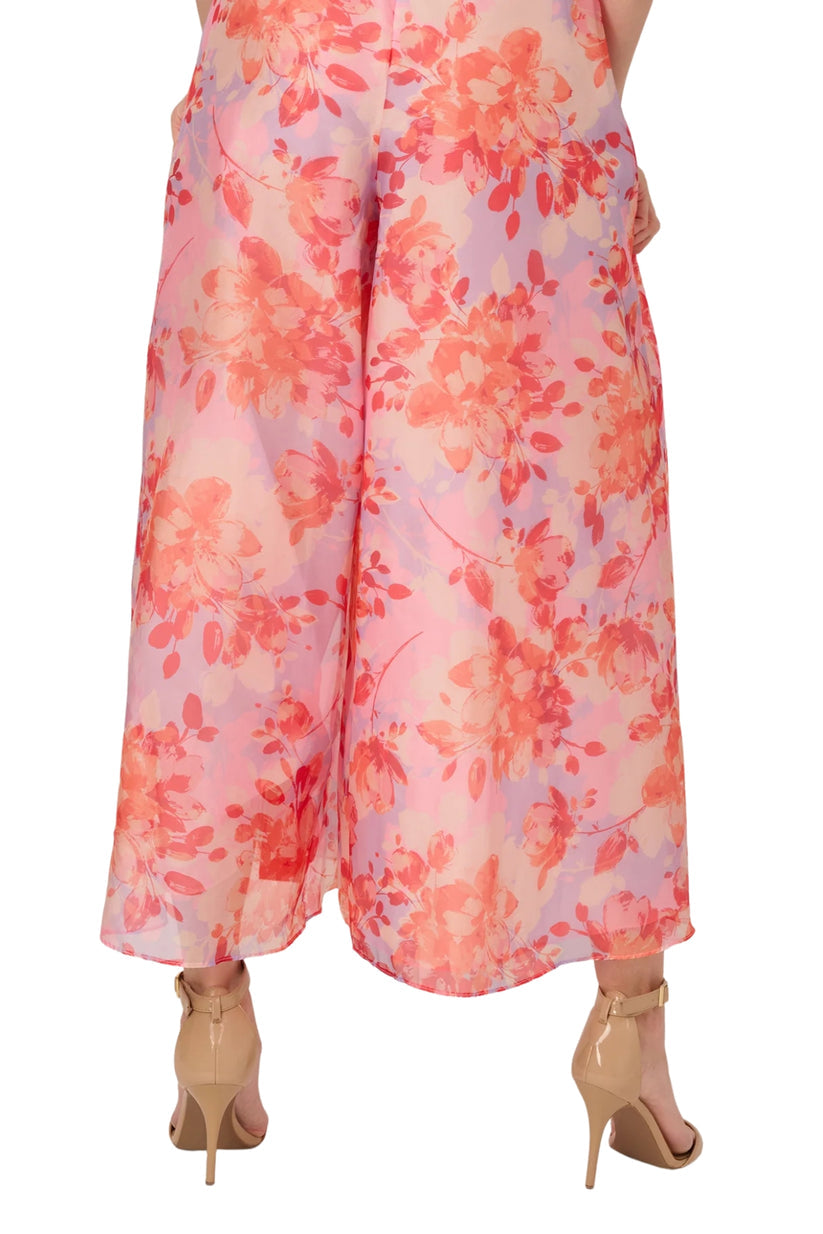 Jumpsuit Long Floral Formal Wide Leg Jumpsuit Peri Coral Multi
