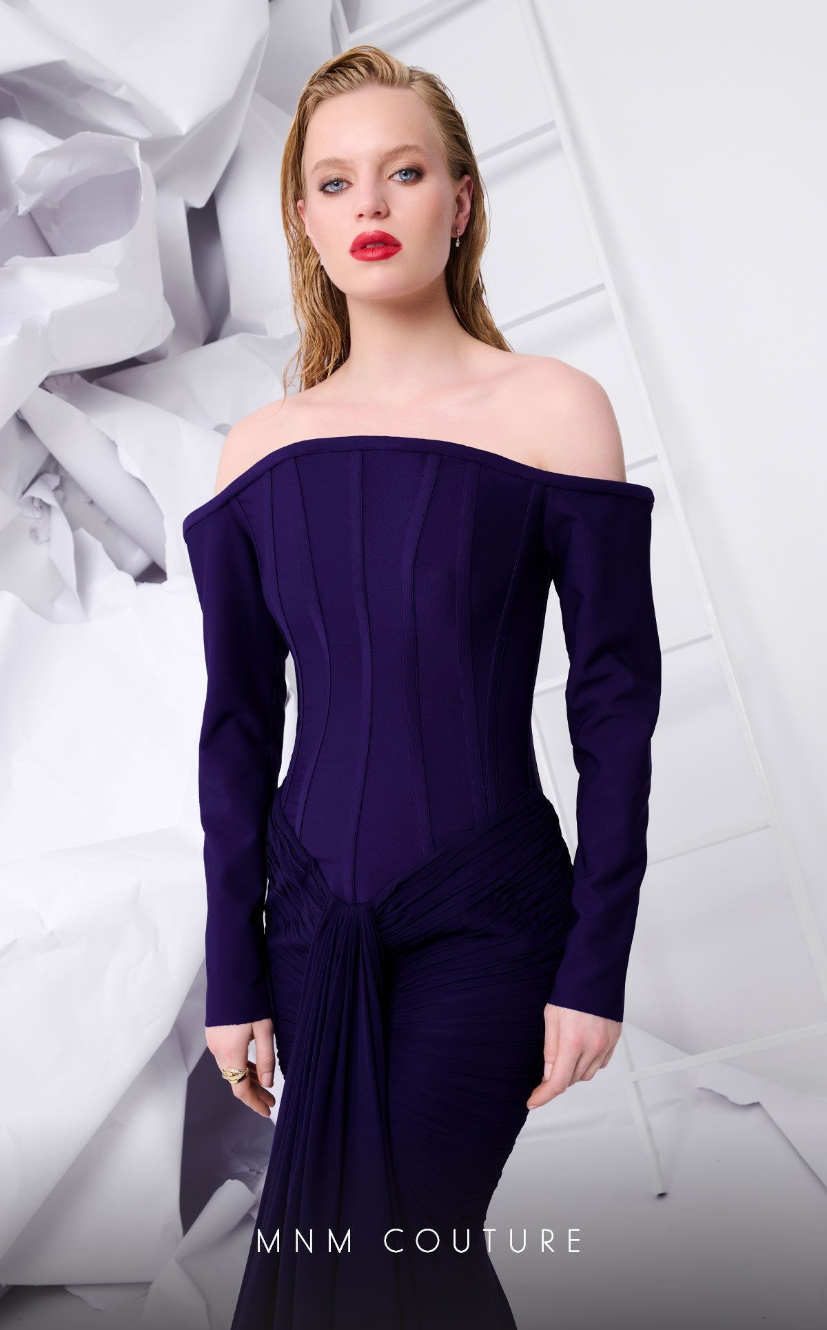 Formal Dresses Mermaid Long Formal Corset Evening Dress Blue