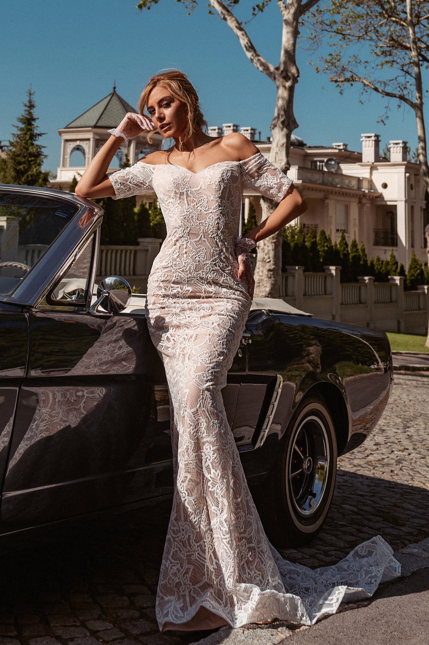 Wedding Dresses Long Overlay  Lace  Wedding Dress White/Ivory