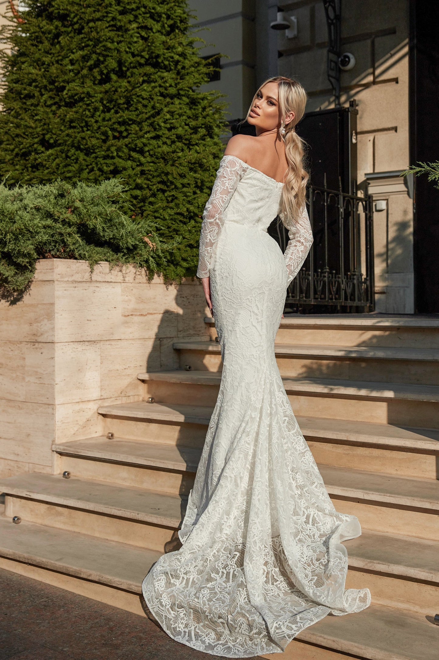 Wedding Dresses Long Lace Wedding Dress White/White