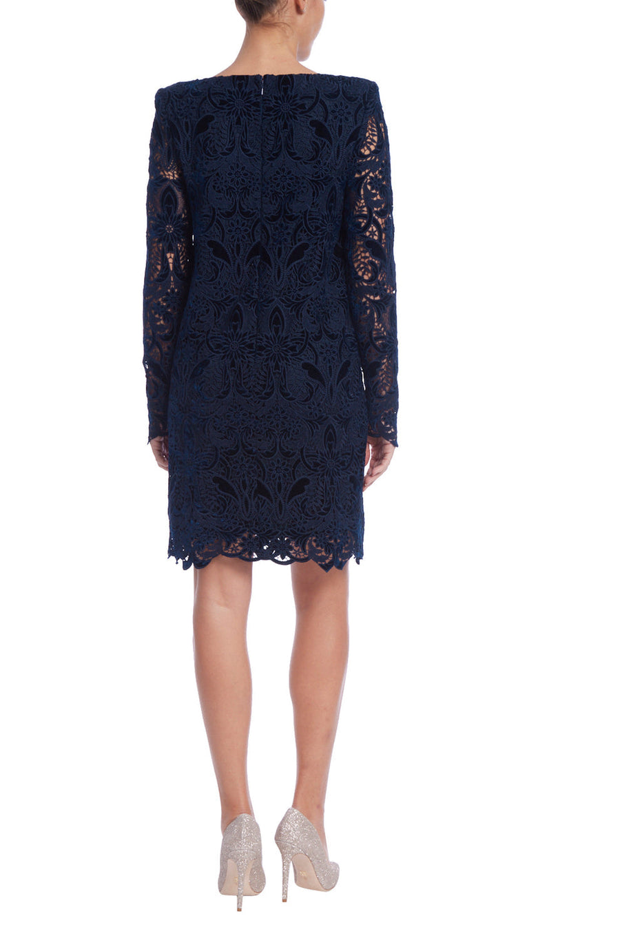 Cocktail Dresses Short Velvet Lace Cocktail Dress Navy