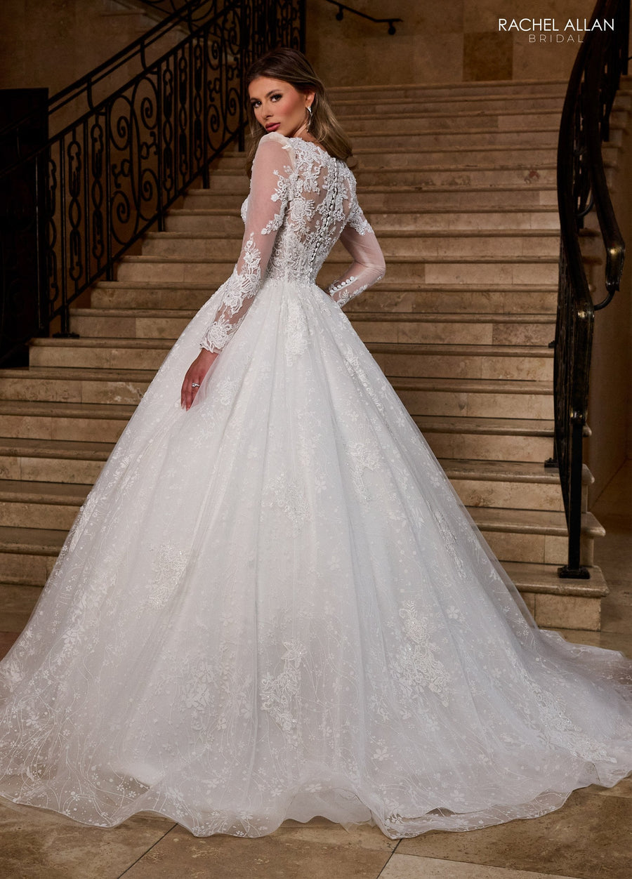 Wedding Dresses Long Glitter Beaded Lace Wedding Dress White