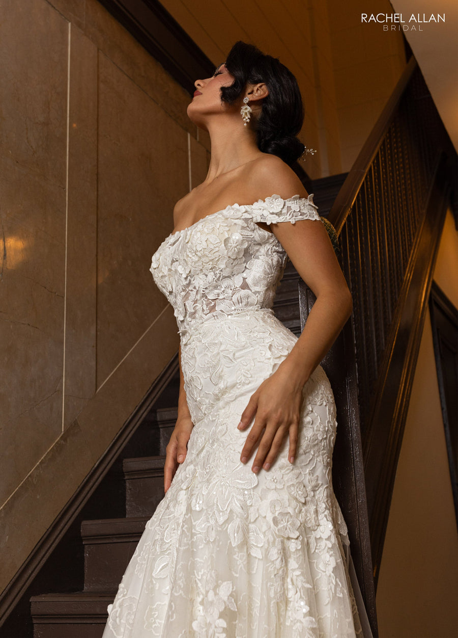 Wedding Dresses Long Mermaid Bridal Gown Glitter Wedding Dress Ivory