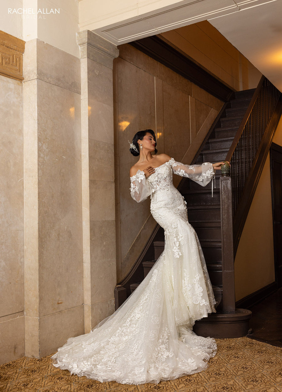 Wedding Dresses Long Mermaid Bridal Gown Glitter Wedding Dress Ivory