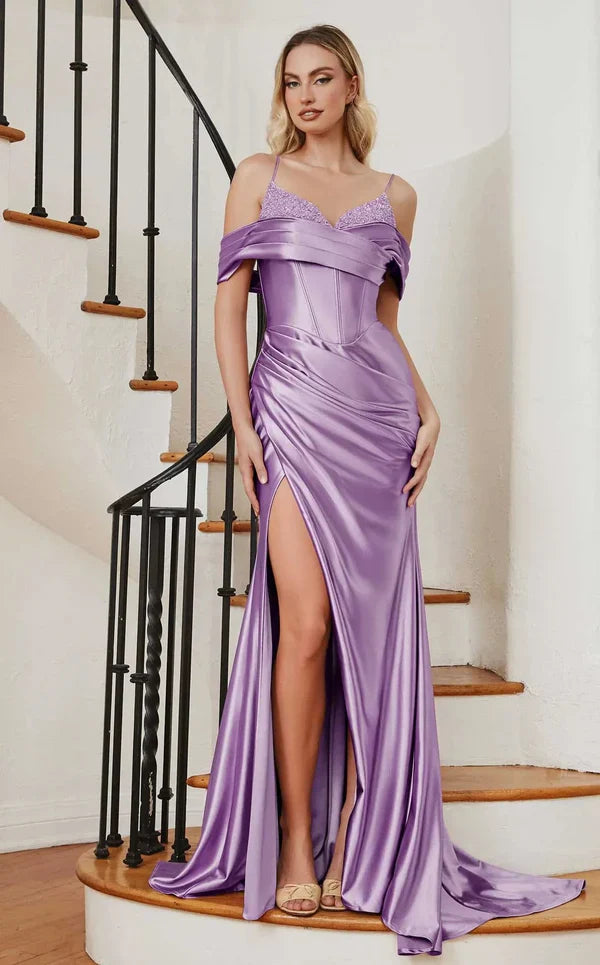 فستان سهرة طويل ملائم بمقاس كبير من LaDivine CC2197C