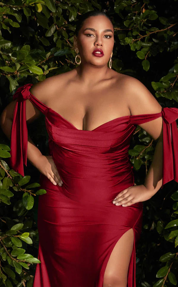 فستان LaDivine CD943C الرسمي الطويل المثير بدون أكتاف لحفلات التخرج