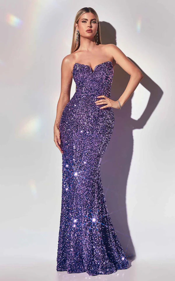 فستان سهرة طويل من LaDivine CH151 حورية البحر مزين بالترتر