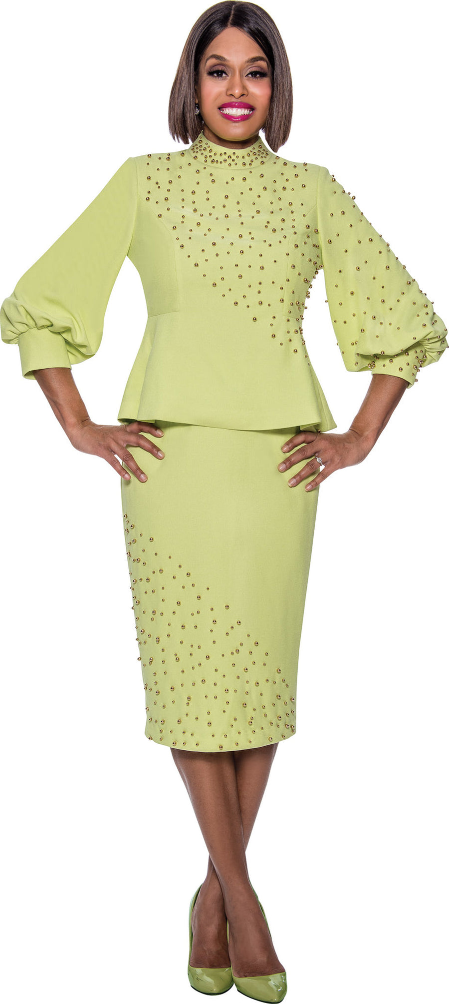 Plus Size Dresses Formal Short Skirt Set Lime