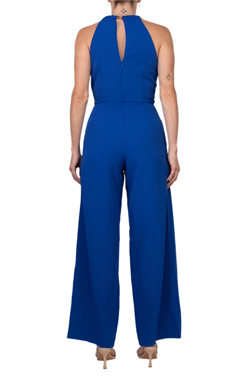Jumpsuit Long Formal Keyhole Pocket Jumpsuit Cobalt