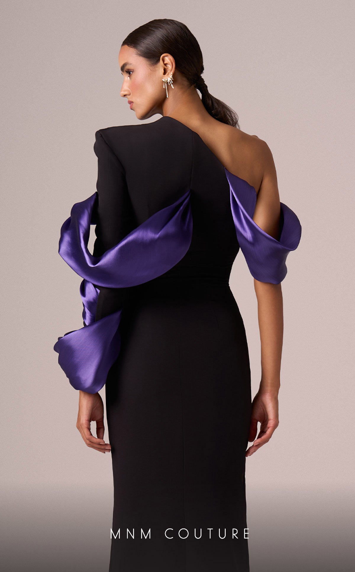 Prom Dresses Fitted Formal Long Evening Dress Black Purple