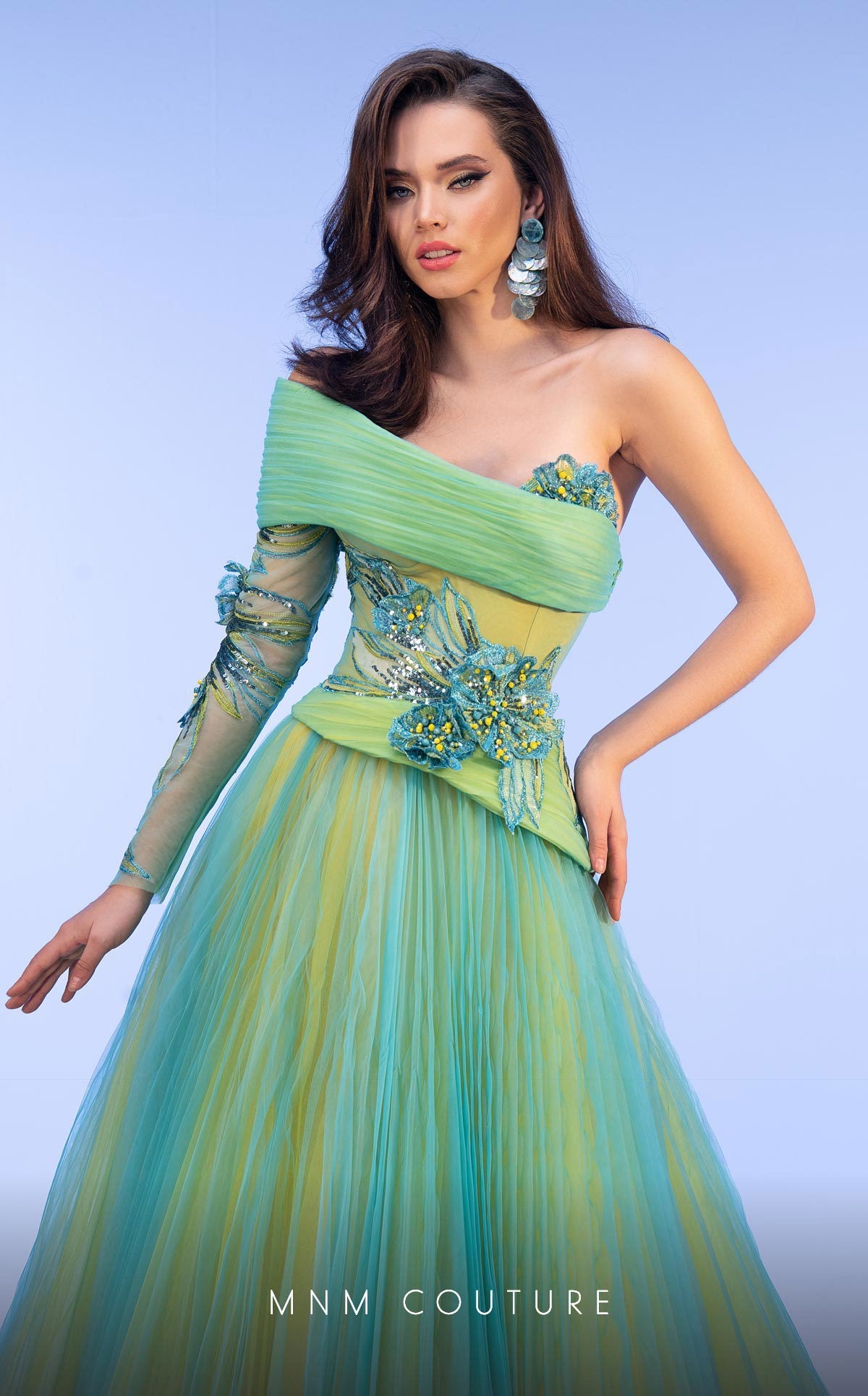 Formal Dresses Ball Gown Long Formal Pleated Evening Dress Turquoise