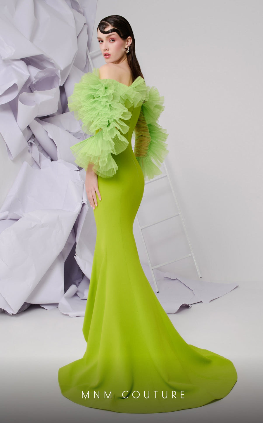 Formal Dresses Long Ruffle Mermaid Evening Formal Dress Olive