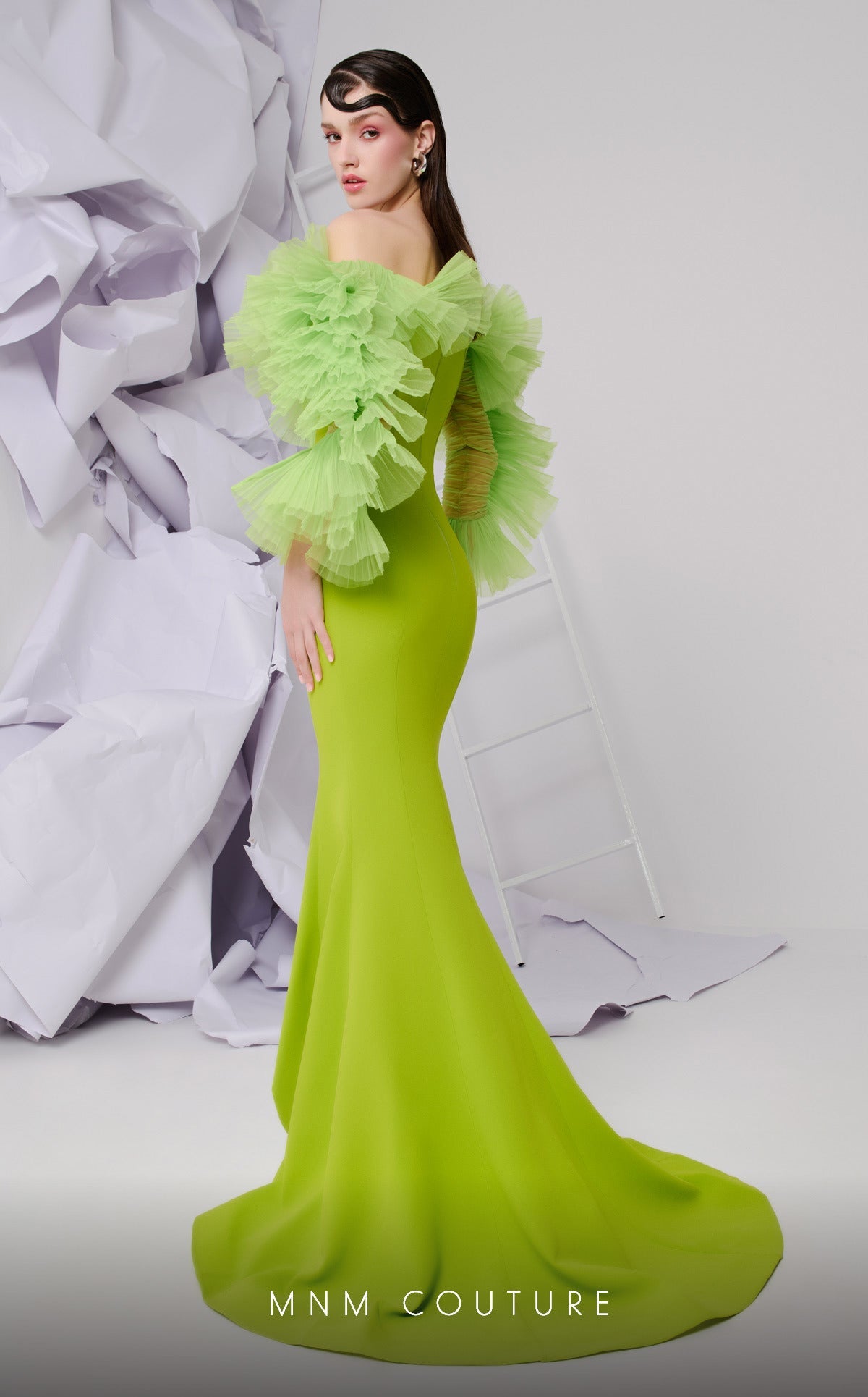 Formal Dresses Long Ruffle Mermaid Evening Formal Dress Olive