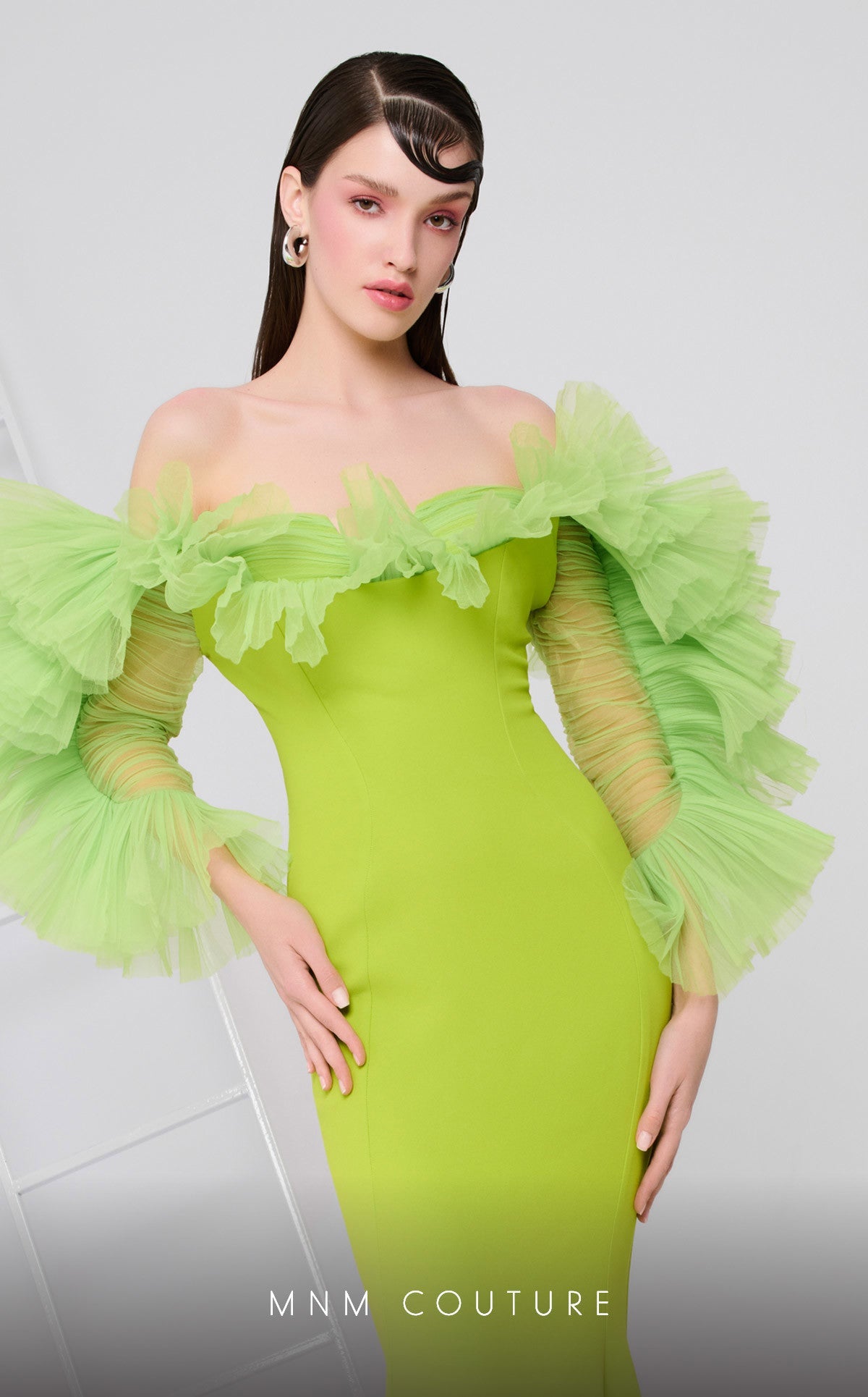 Formal Dresses Long Ruffle Mermaid Evening Formal Dress Olive