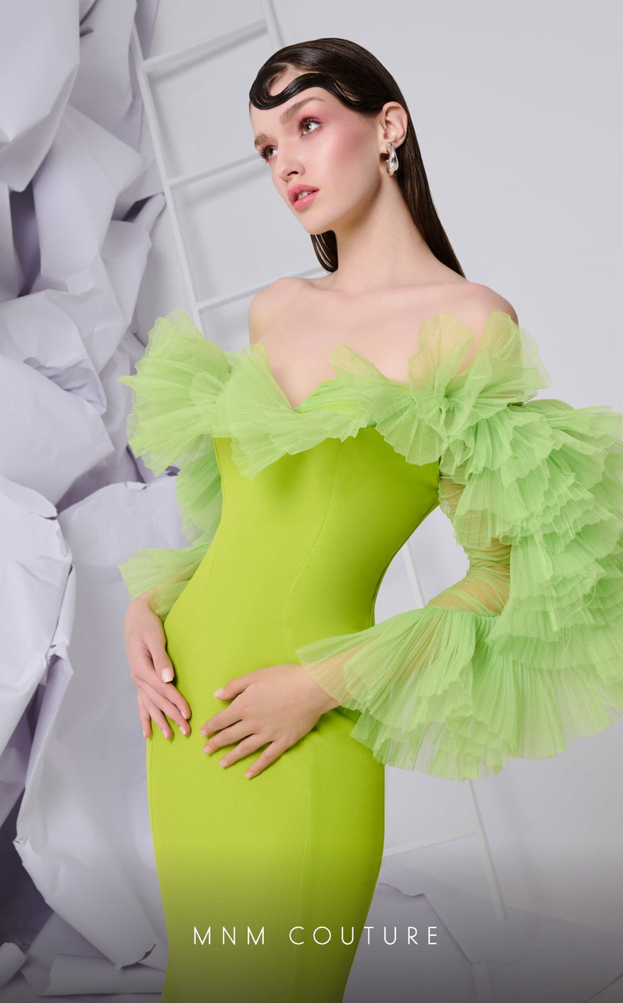 Formal Dresses Long Ruffle Mermaid Evening Formal Dress Olive