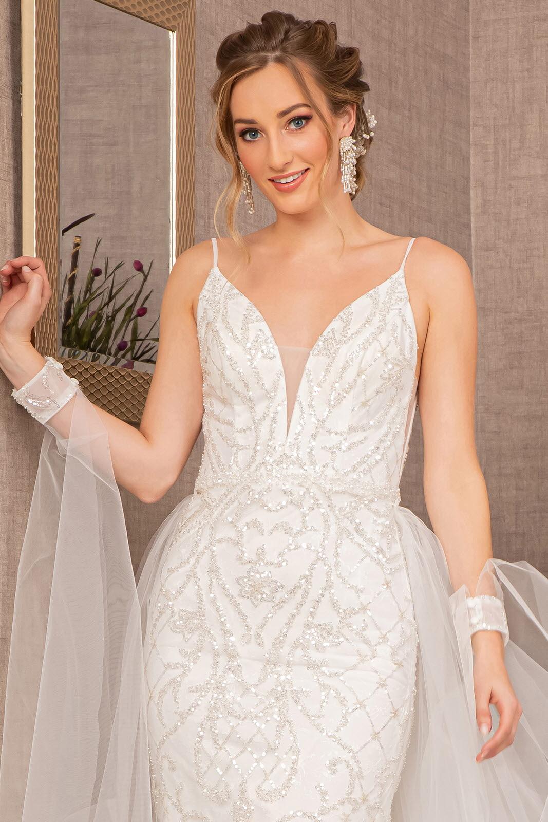 Wedding Dresses Long Spaghetti Strap Wedding Dress Ivory