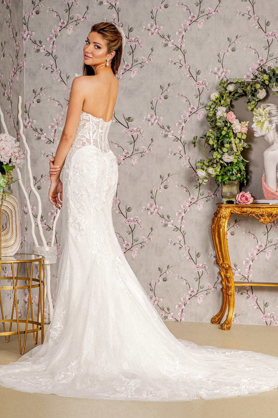 Wedding Dresses Glitter Mermaid Wedding Gown White